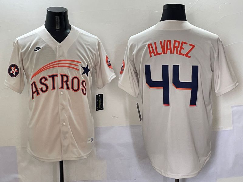 Men Houston Astros #44 Alvarez Cream Five generations Joint Name 2025 Nike MLB Jersey style 9->houston astros->MLB Jersey